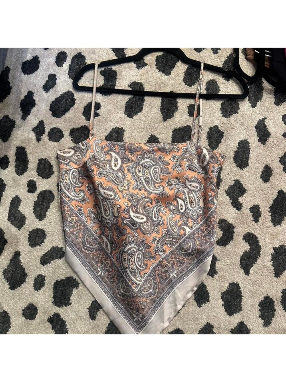 Paisley Print Crop Top With
